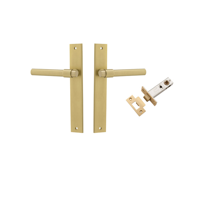 Helsinki Lever - Rectangular Backplate Passage Kit Brushed Gold PVD