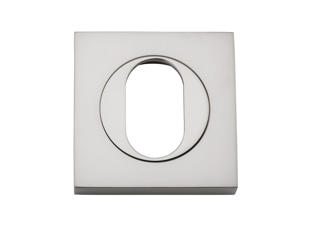 Oval Escutcheon -  Square Satin Nickel