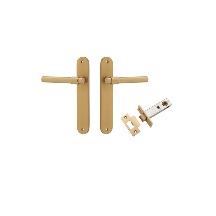 Helsinki Lever - Oval Backplate Passage Kit Brushed Brass