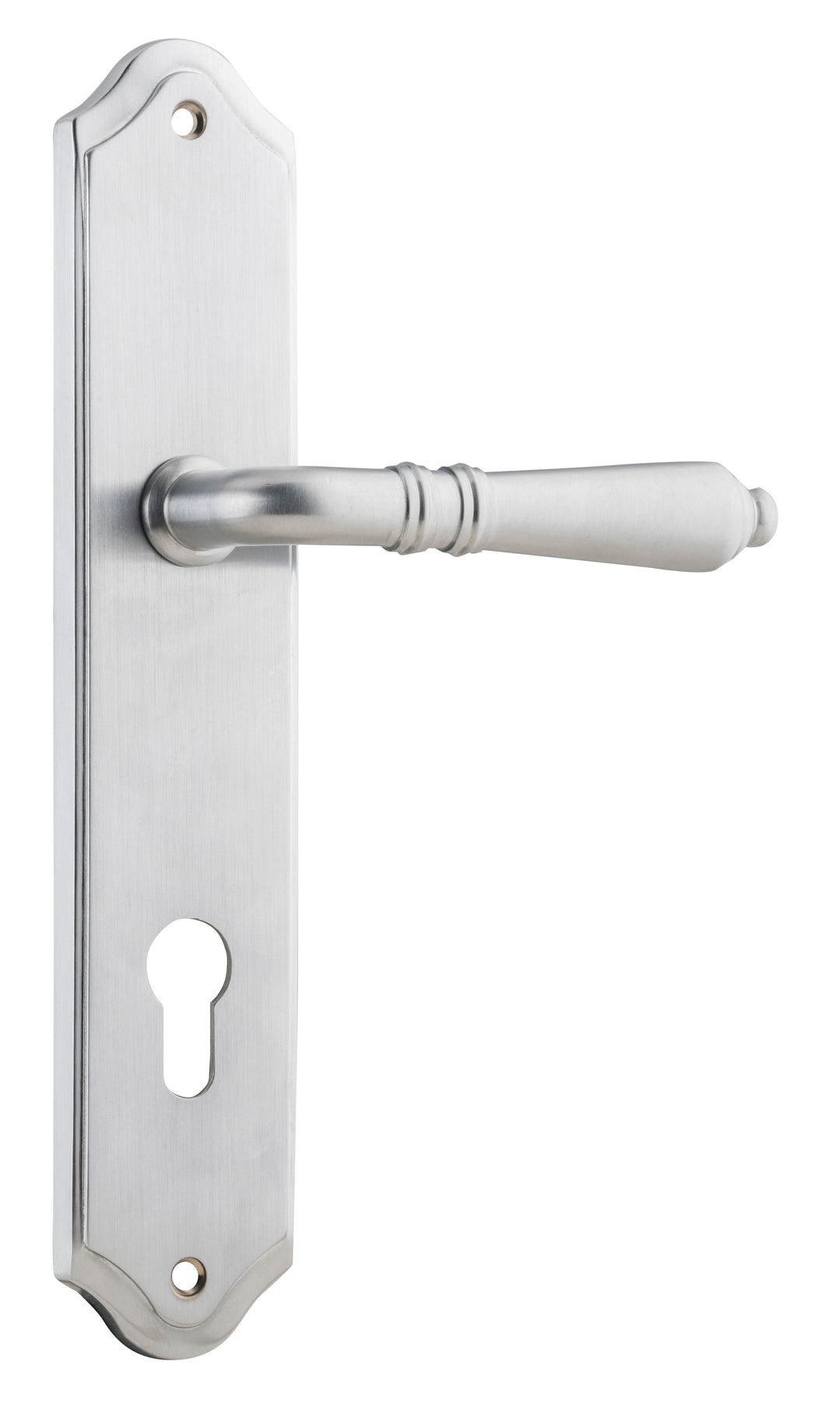 Sarlat Lever - Shouldered Backplate Brushed Chrome