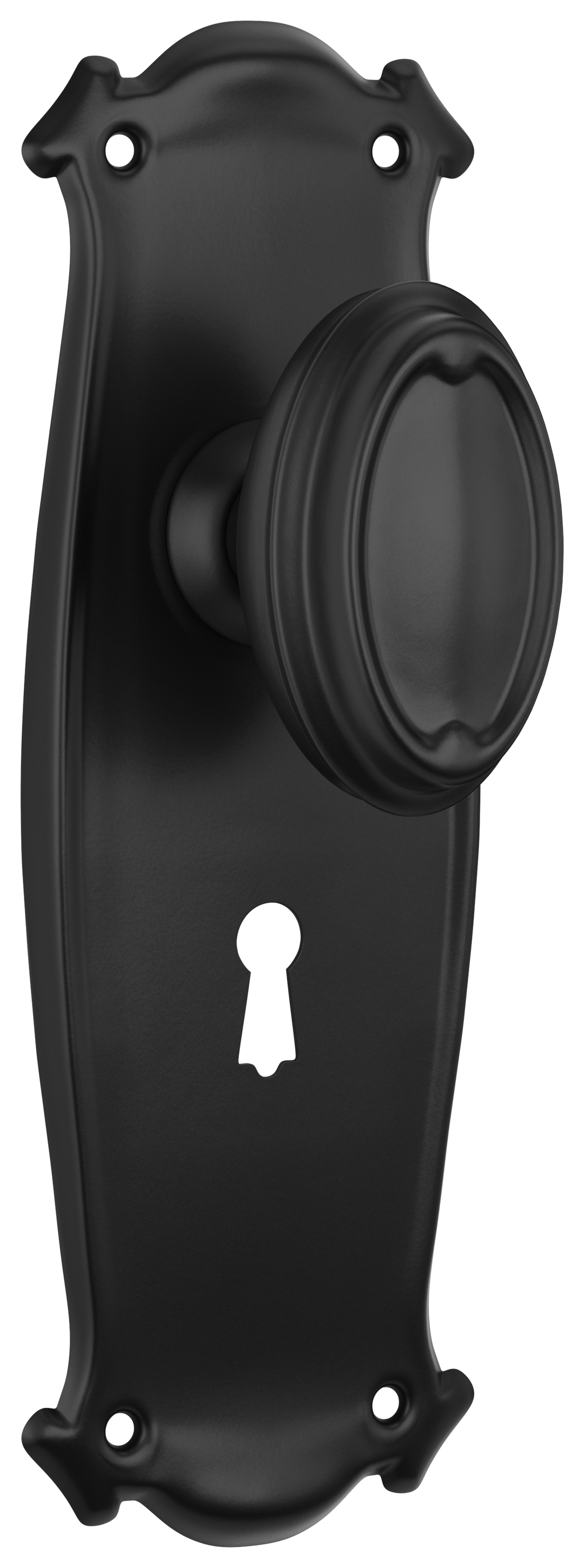 Door Knob Bungalow Lock Pair Matt Black H197xW68xP60mm