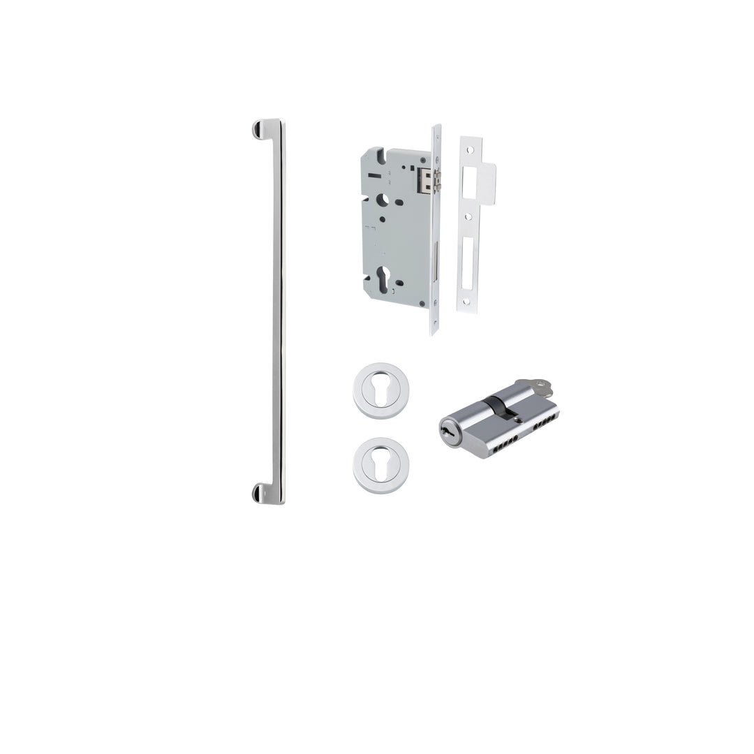 Baltimore Pull Handle - 600mm Entrance Kit with Separate High Security Lock Polished Chrome