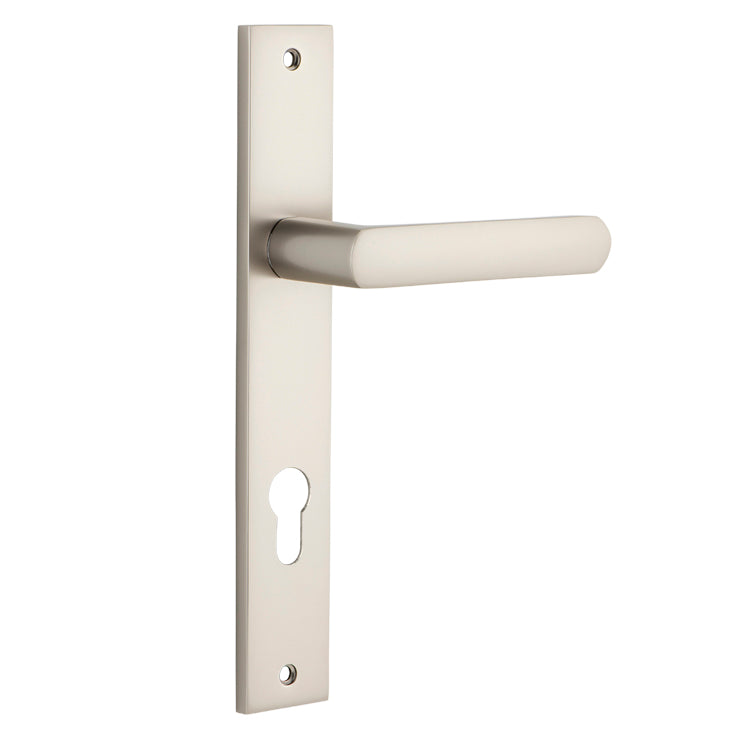 Osaka Lever - Rectangular Backplate Satin Nickel