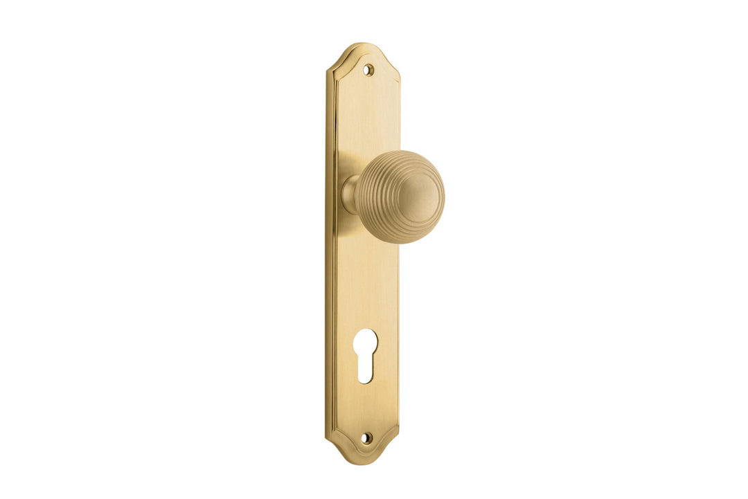 Guildford Knob - Shouldered Backplate Brushed Brass