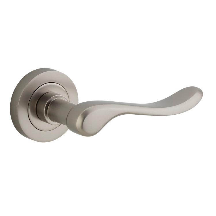 Stirling Lever - Round Rose Satin Nickel