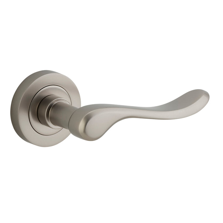 Stirling Lever - Round Rose Satin Nickel