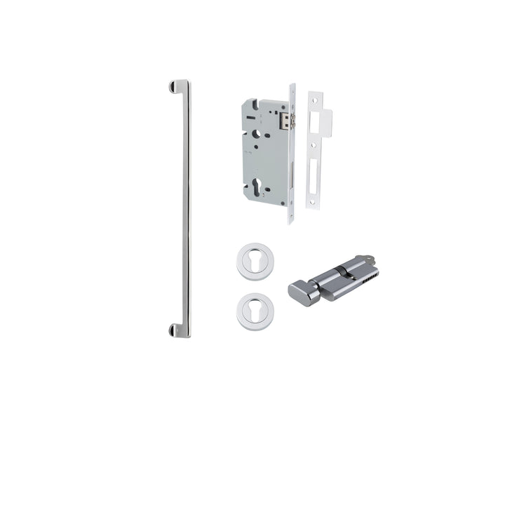 Baltimore Pull Handle - 600mm Entrance Kit with Separate High Security Lock Polished Chrome