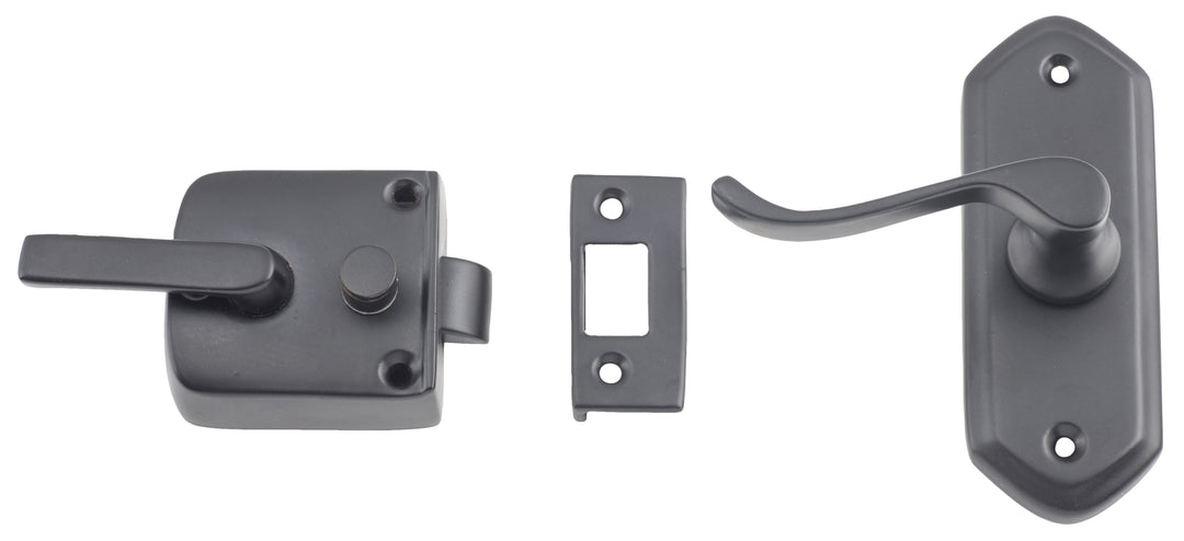 Screen Door Latch LH External Matt Black H98xW36mm P40mm