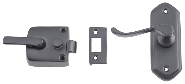 Screen Door Latch LH External Matt Black H98xW36mm P40mm