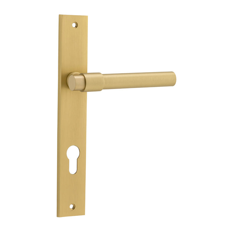 Helsinki Lever - Rectangular Backplate Brushed Gold PVD