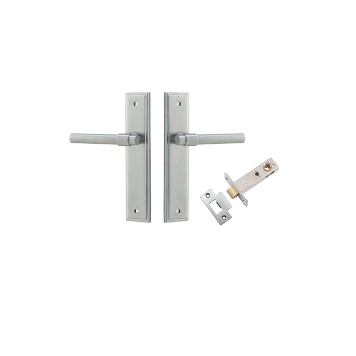 Helsinki Lever - Stepped Backplate Passage Kit Brushed Chrome