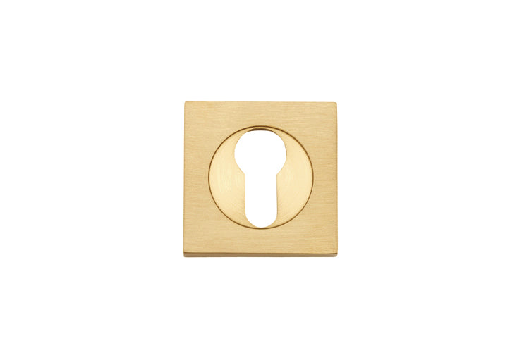 Euro Escutcheons -  Square Brushed Brass