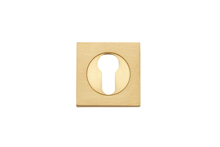 Euro Escutcheons -  Square Brushed Brass