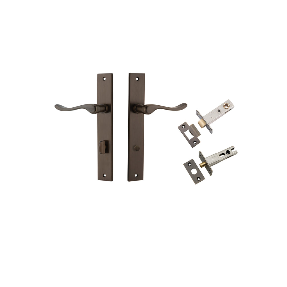 Stirling Lever - Rectangular Backplate Privacy Kit with Privacy Turn Signature Brass