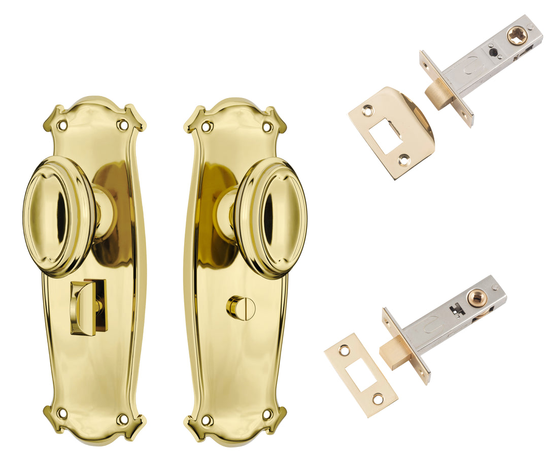 Door Knob Bungalow Polished Brass Privacy Set