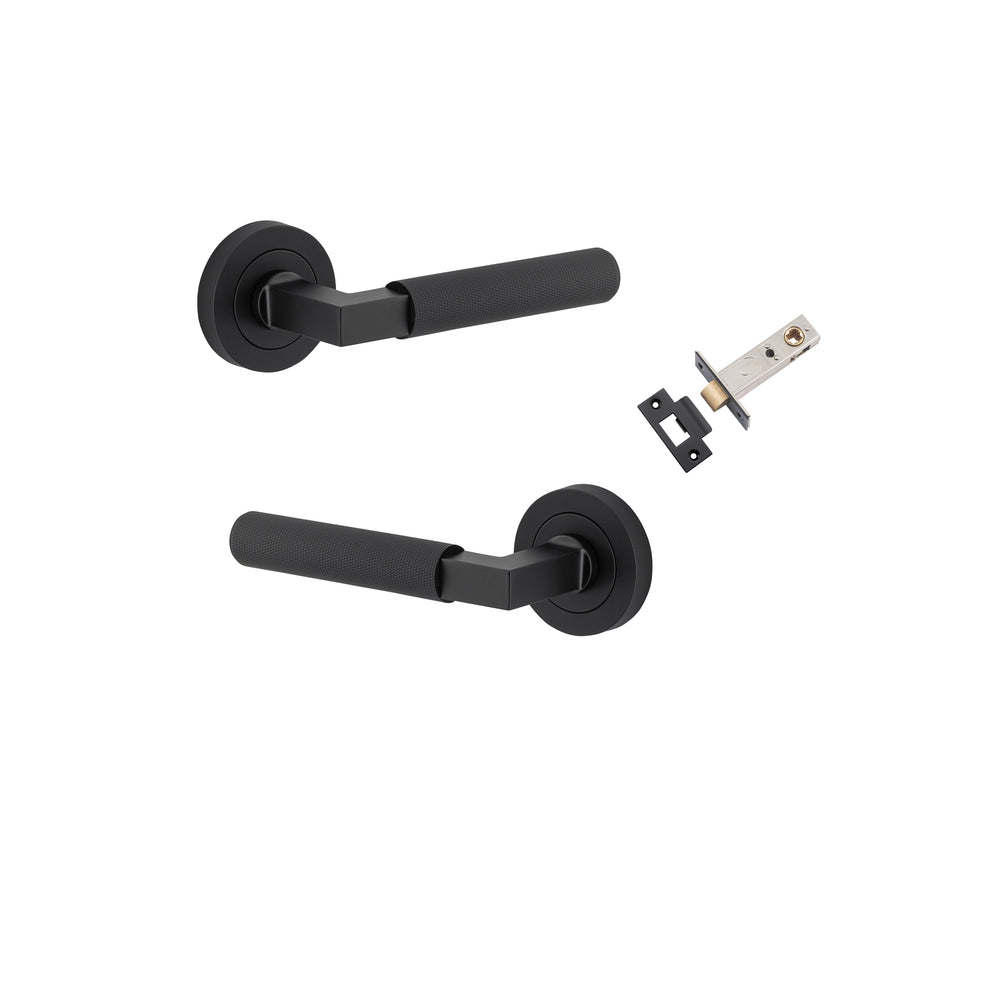 Brunswick Lever - Round Rose Passage Kit Matt Black