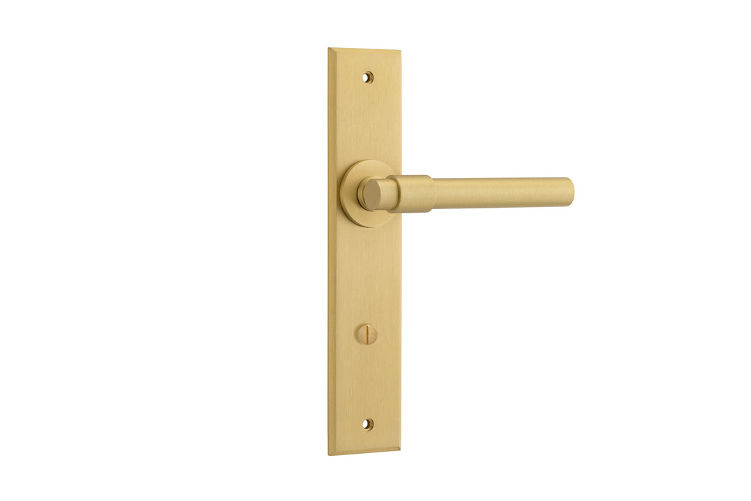Helsinki Lever - Chamfered Backplate Brushed Gold PVD