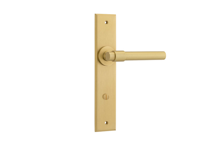 Helsinki Lever - Chamfered Backplate Brushed Gold PVD