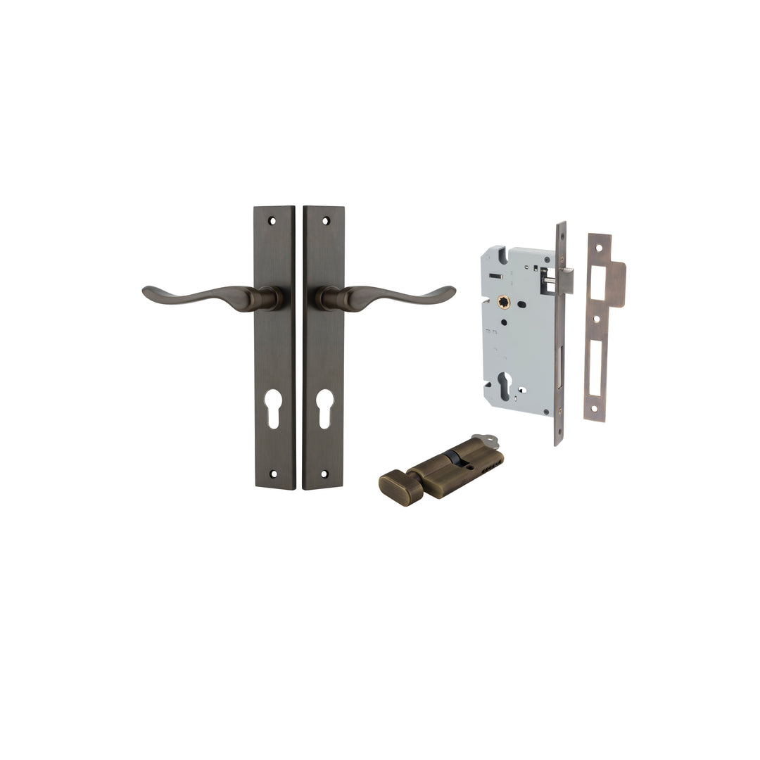 Stirling Lever - Rectangular Backplate Entrance Kit with High Security Lock Signature Brass