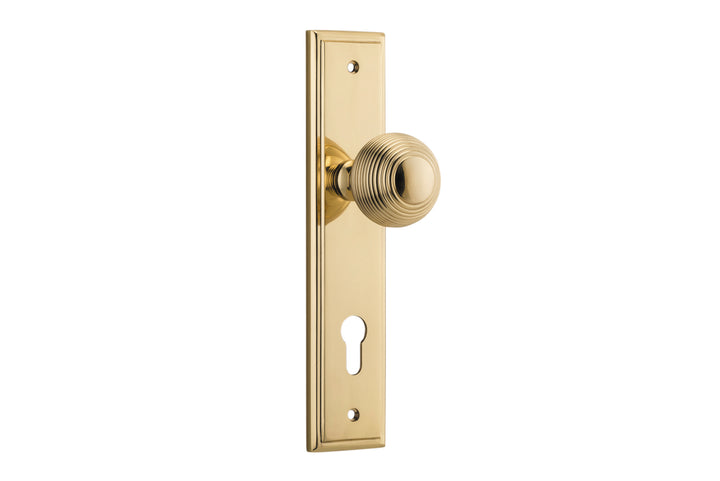 Guildford Knob - Stepped Backplate Polished Brass