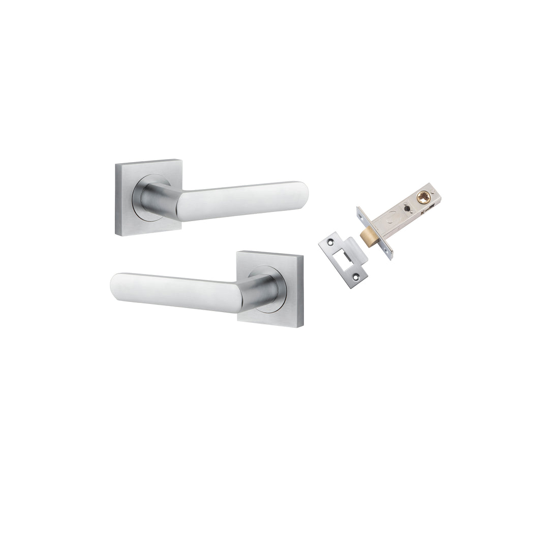 Osaka Lever - Square Rose Passage Kit Brushed Chrome