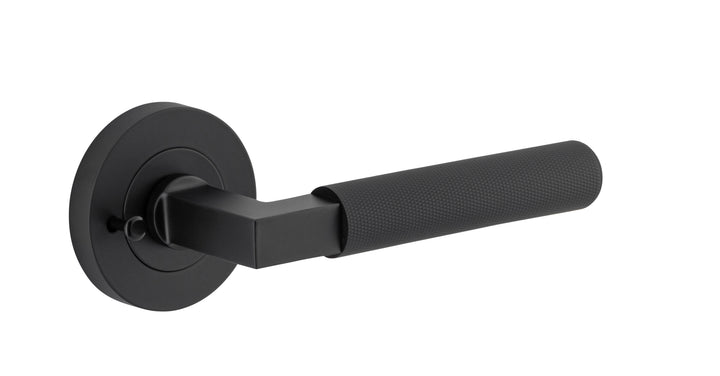 Brunswick Lever - Round Rose Privacy Kit (Inbuilt Privacy) Matt Black
