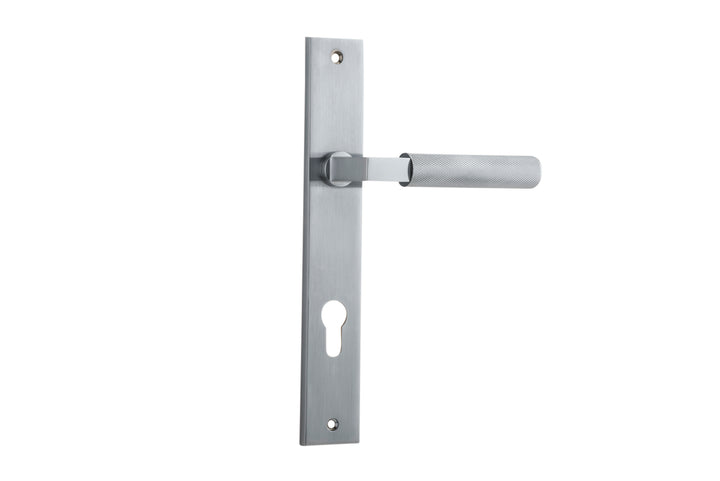 Brunswick Lever - Rectangular Backplate Brushed Chrome