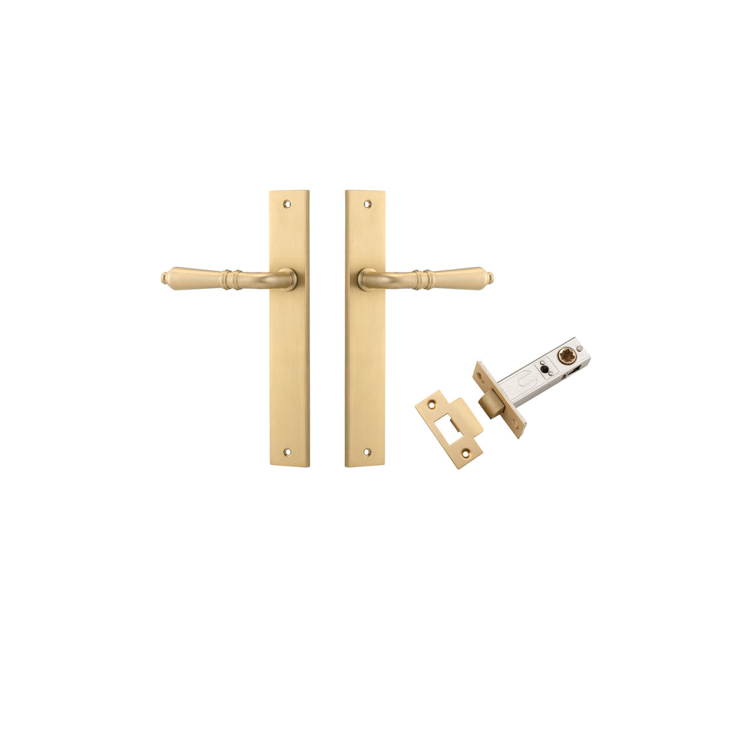 Sarlat Lever - Rectangular Backplate Passage Kit Brushed Brass