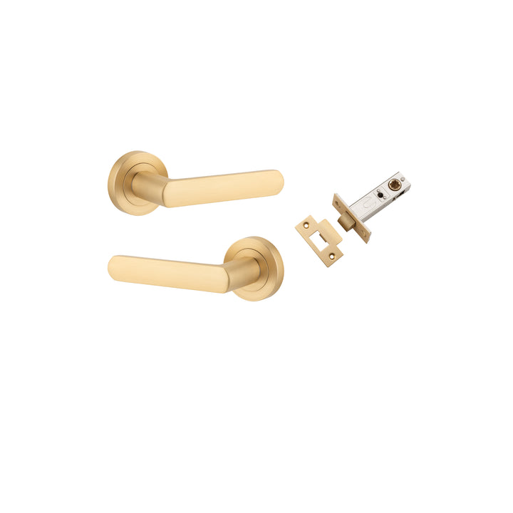 Osaka Lever - Round Rose Passage Kit Brushed Brass