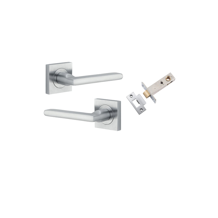 Baltimore Lever - Square Rose Passage Kit Brushed Chrome
