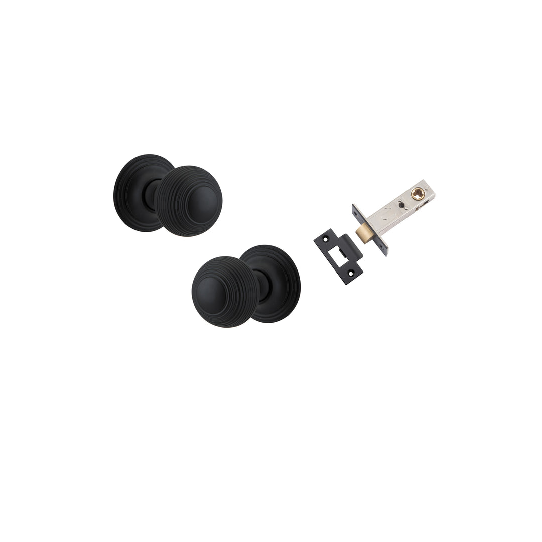 Guildford Knob - Round Rose Passage Kit Matt Black