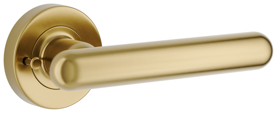 Puerto Lever - Round Rose (Inbuilt Privacy) Brushed Gold PVD
