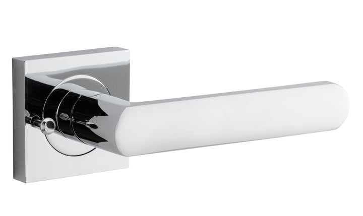 Osaka Lever - Square Rose (Inbuilt Privacy) Polished Chrome