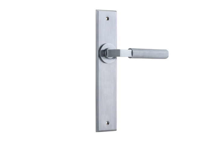 Brunswick Lever - Chamfered Backplate Brushed Chrome