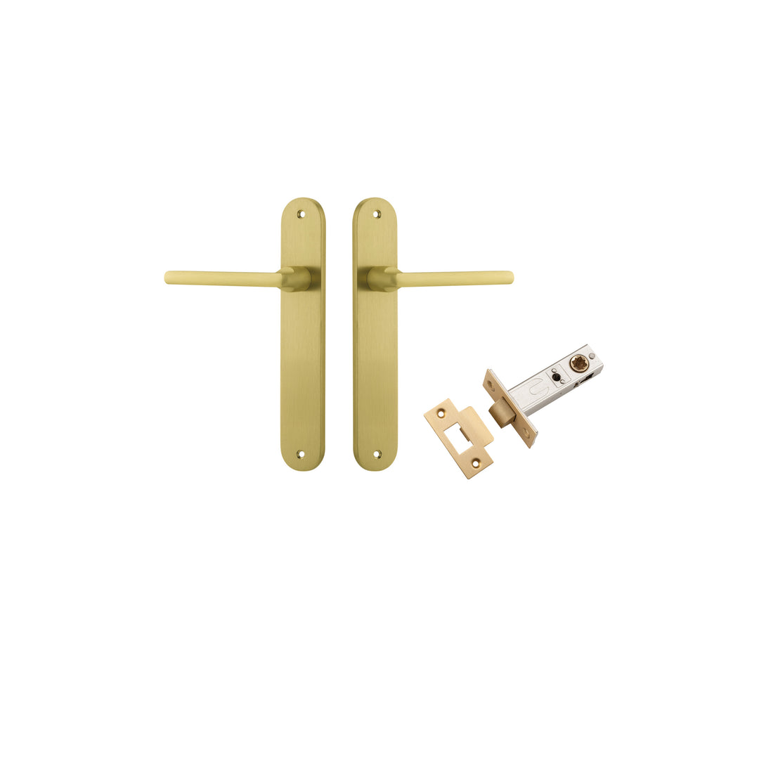 Baltimore Lever - Oval Backplate Passage Kit Brushed Gold PVD