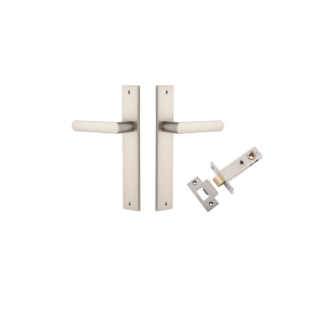 Osaka Lever - Rectangular Backplate Passage Kit Satin Nickel