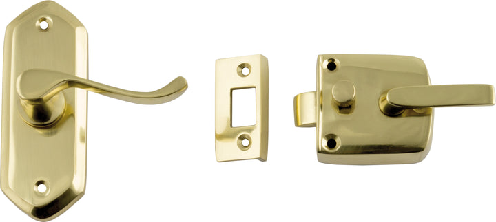 Screen Door Latch Right Hand Polished Brass H98xW36mm P40mm