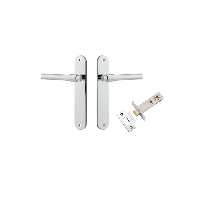 Helsinki Lever - Oval Backplate Passage Kit Polished Chrome