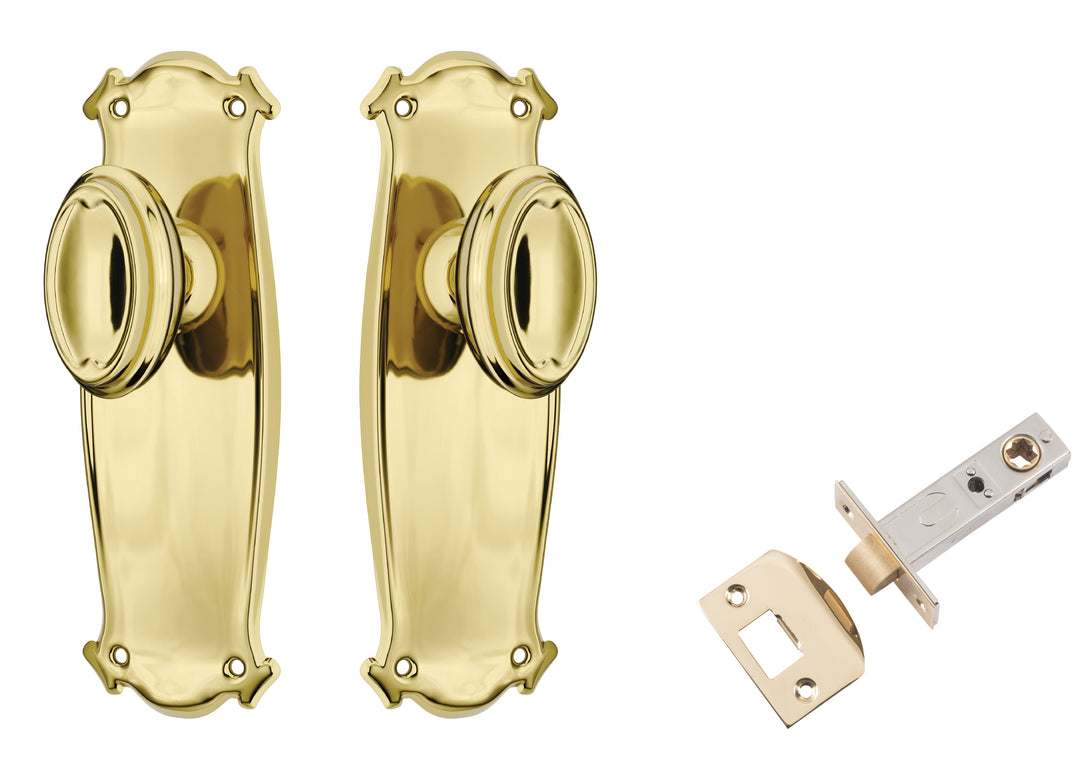 Door Knob Bungalow Polished Brass Passage Set