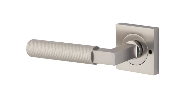 Brunswick Lever - Square Rose Privacy Kit (Inbuilt Privacy) Satin Nickel