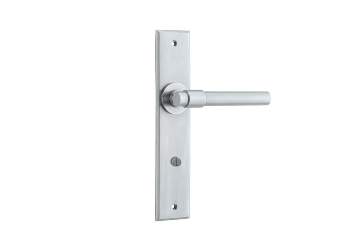 Helsinki Lever - Chamfered Backplate Brushed Chrome
