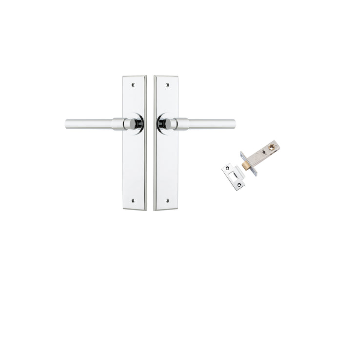 Helsinki Lever - Chamfered Backplate Passage Kit Polished Chrome