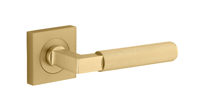 Brunswick Lever - Square Rose Brushed Gold PVD