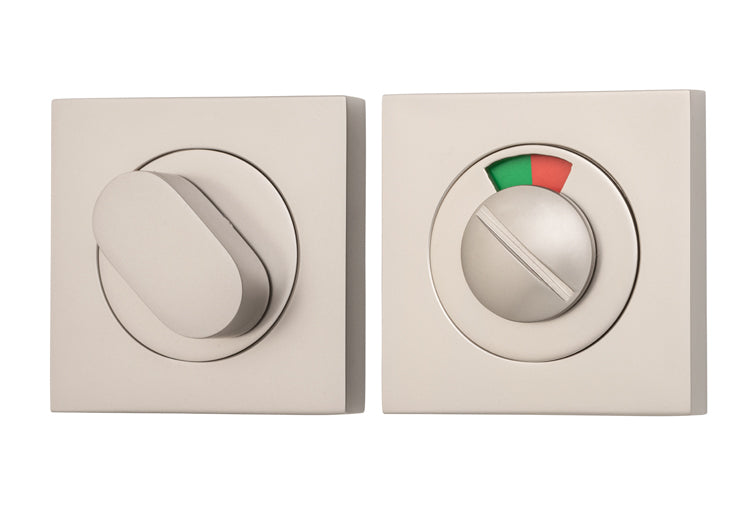 Privacy Turn With Indicator - Square Satin Nickel