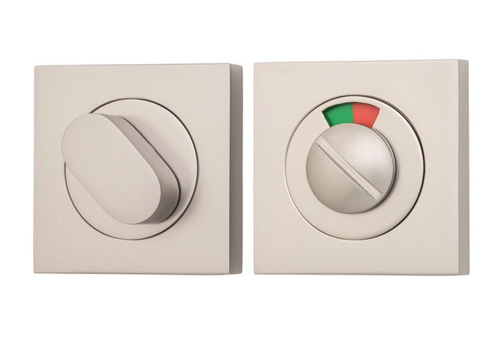 Privacy Turn With Indicator - Square Satin Nickel
