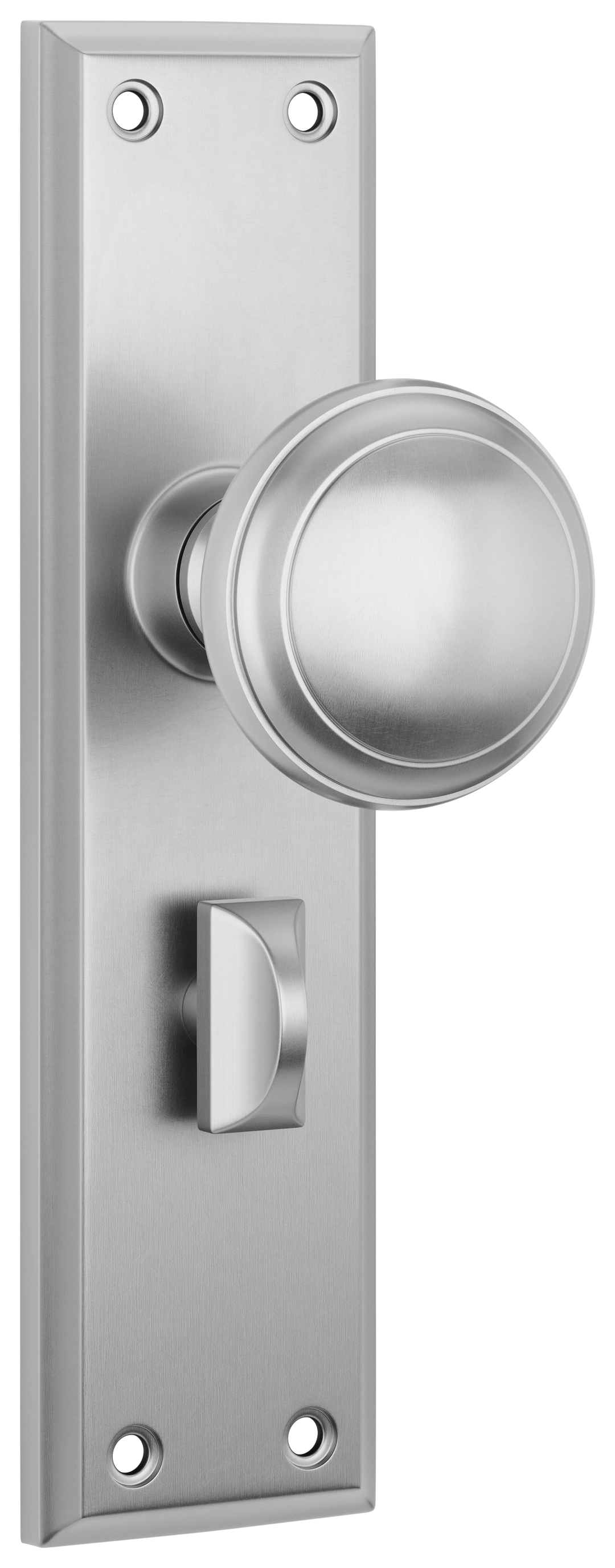 Door Knob Milton Privacy Pair Satin Chrome H200xW50xP73mm with privacy adaptor
