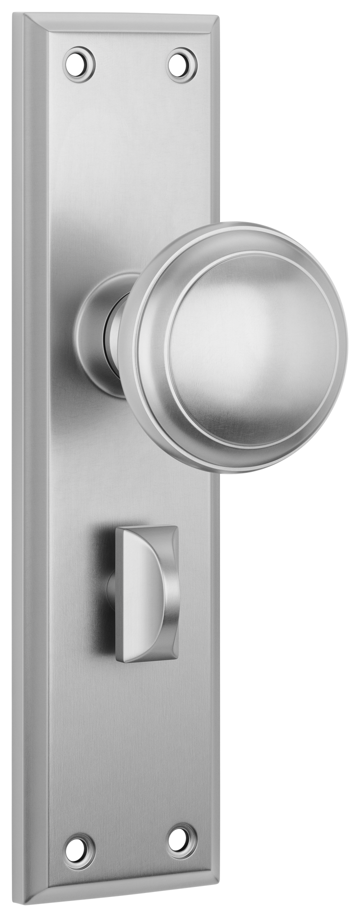 Door Knob Milton Privacy Pair Satin Chrome H200xW50xP73mm with privacy adaptor