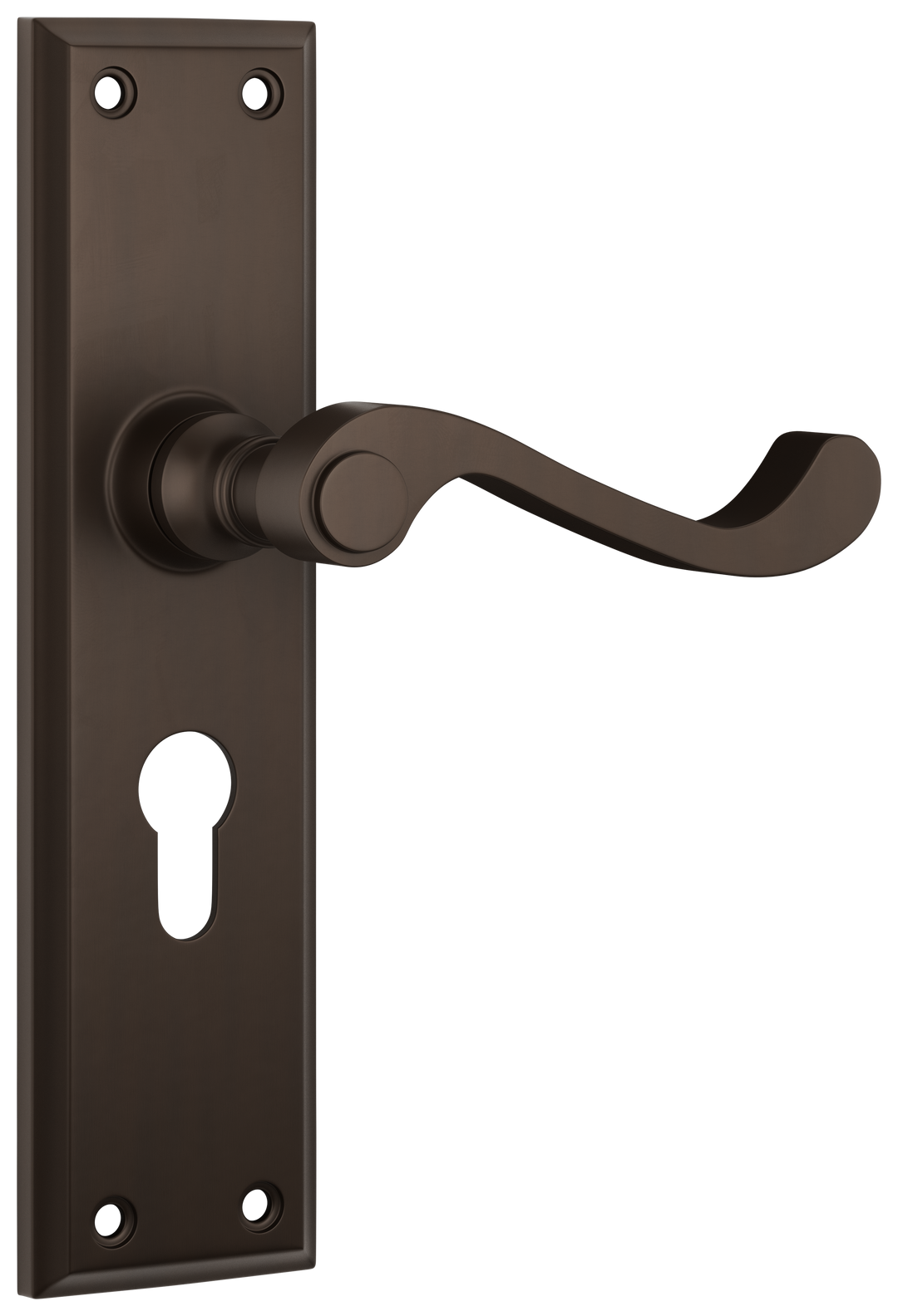 Door Lever Milton Euro Pair Antique Brass H200xW50xP68mm