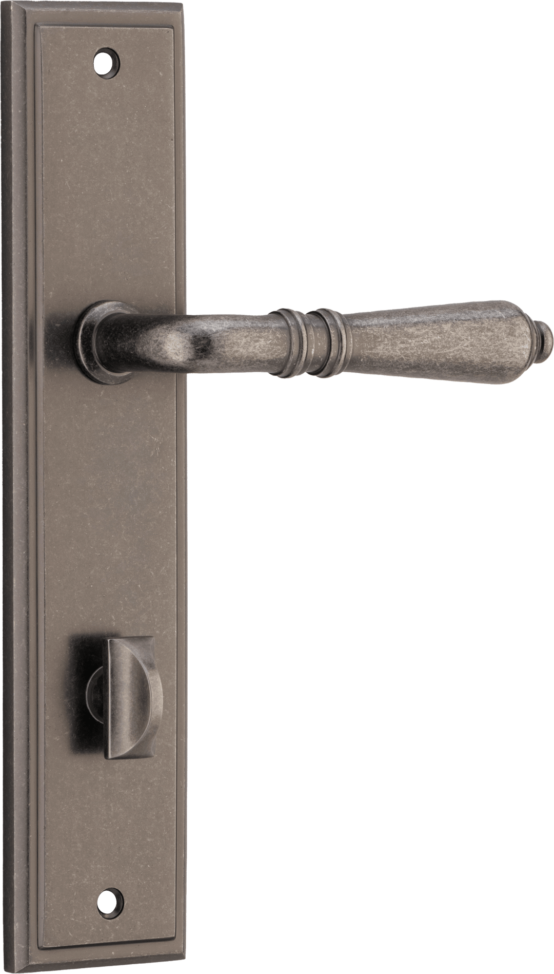 Sarlat Lever - Stepped Backplate Distressed Nickel