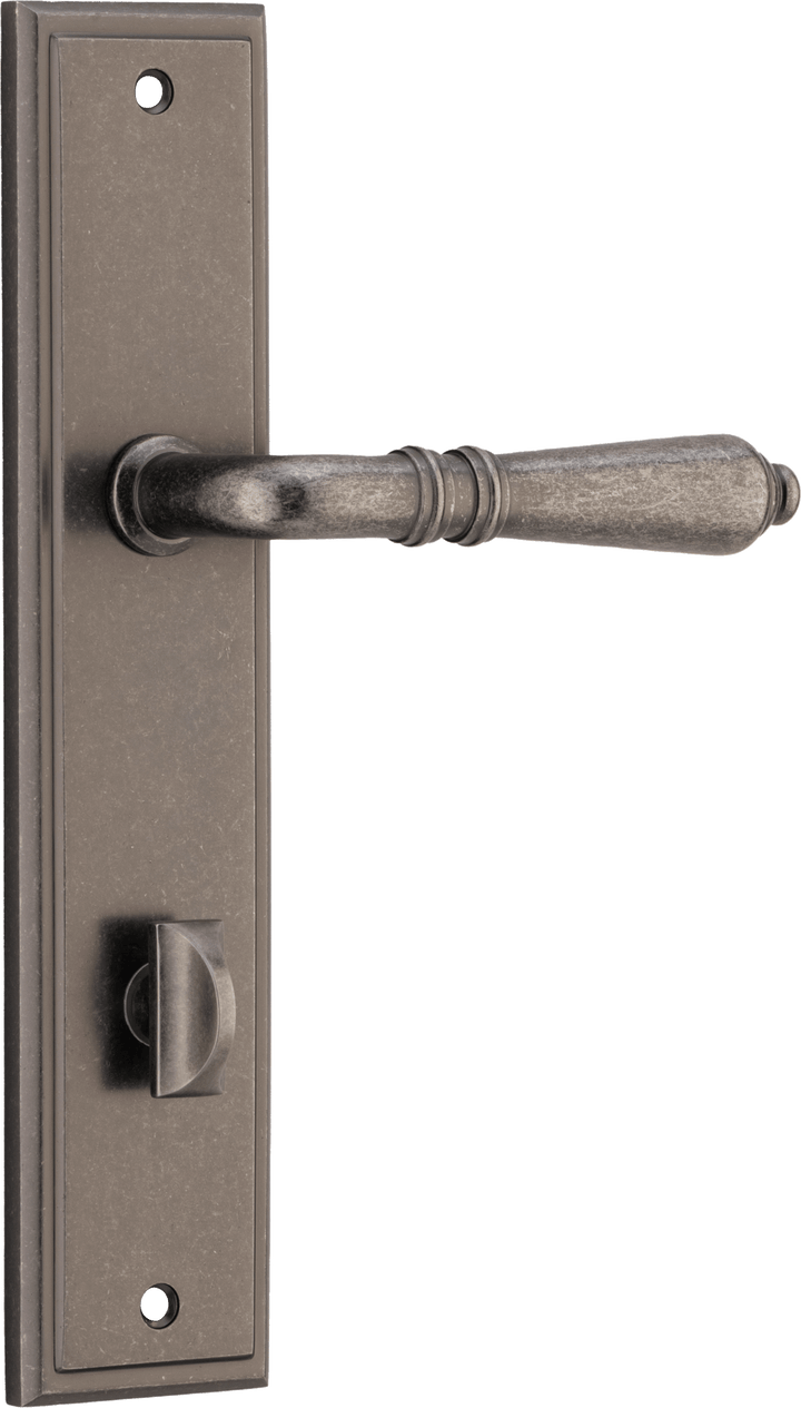 Sarlat Lever - Stepped Backplate Distressed Nickel